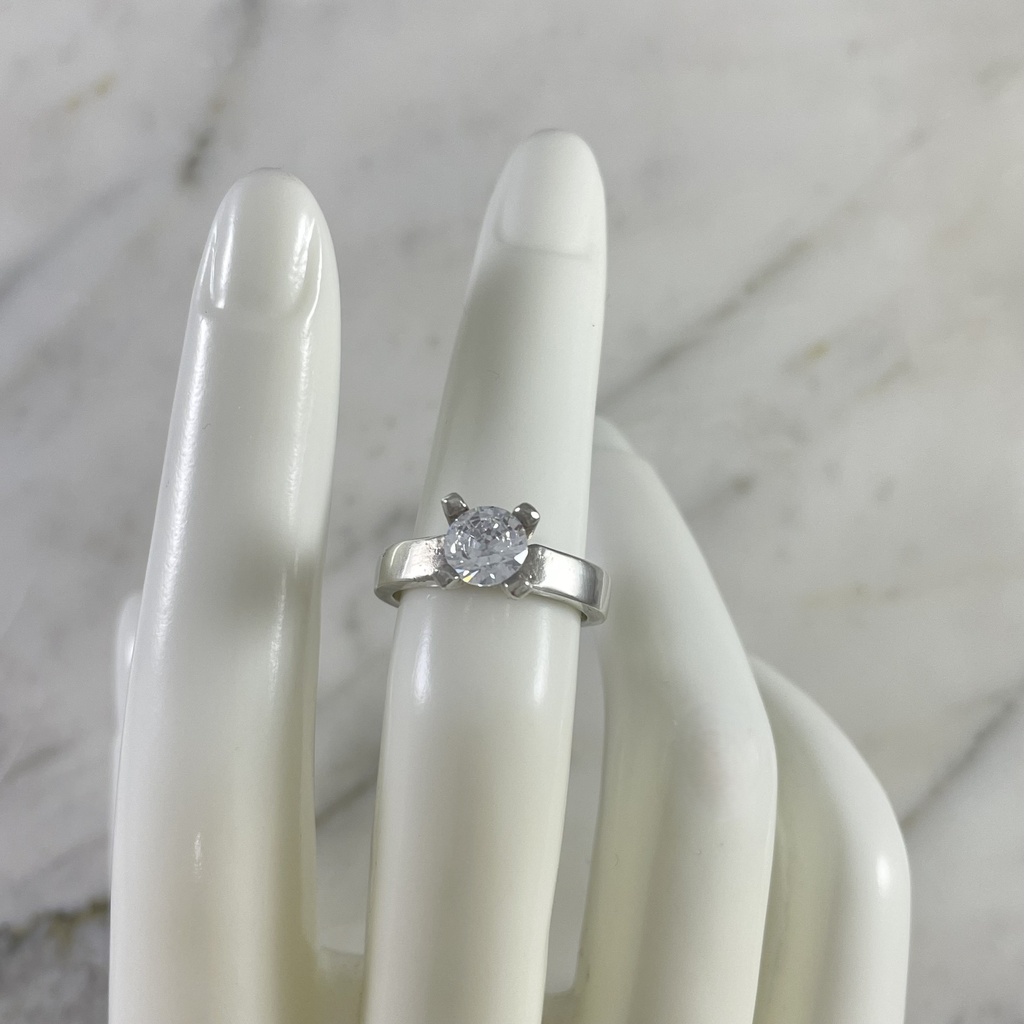 Anillo Plata Solitario Blazar