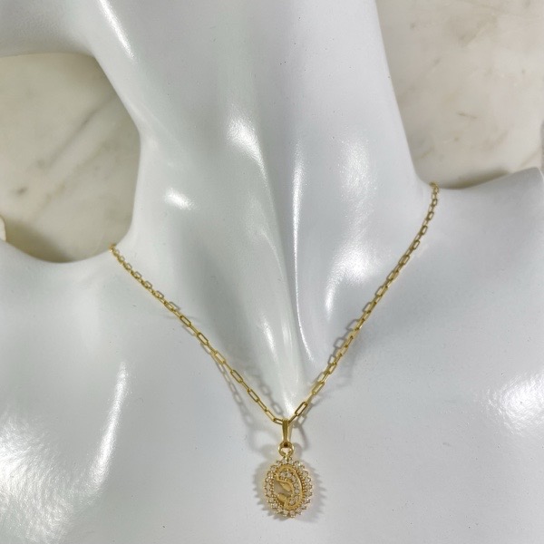 Dije Halo Brillantes Rostro De La Virgen