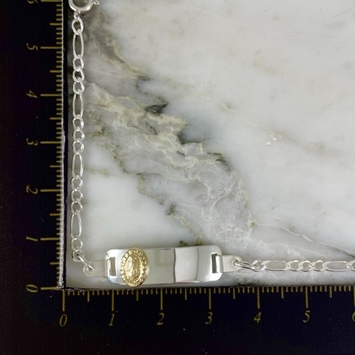 Pulsera Placa Bebe Virgen De Guadalupe 3x1