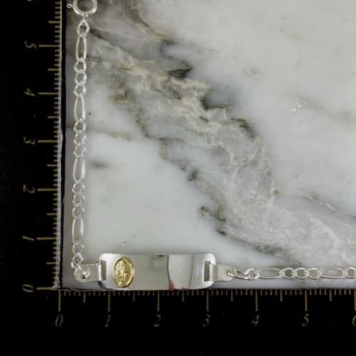 Pulsera Placa Bebe Virgen Milagrosa 3x1