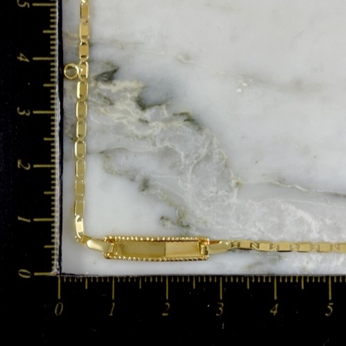 Pulsera Bebe Plana Placa Entorchada 2MM