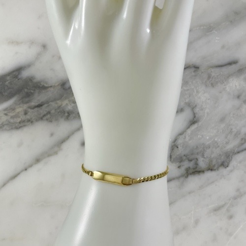 Pulsera Placa Bebe Cubana Plana 2MM