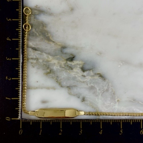 Pulsera Bebe Placa Cubana Martillada 1MM