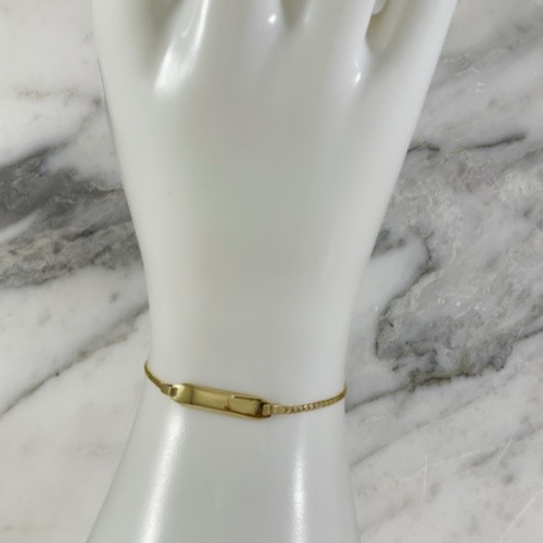 Pulsera Bebe Placa Cubana Martillada 1MM