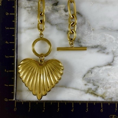 Cadena 3x1 Corazon Concha Vieira 45 Cm