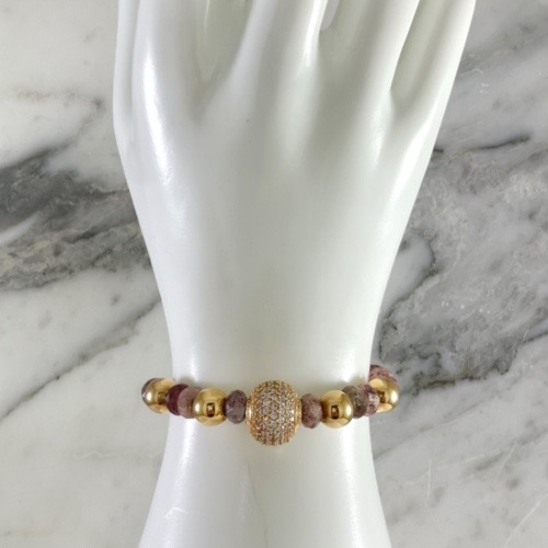 Manilla Esfera Glow Lepidocrocita Rosa 8MMx4