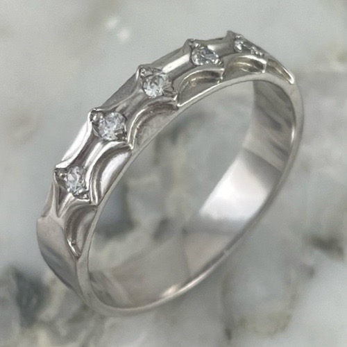 Bright Carved Hoop Ring