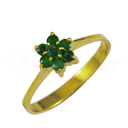 Emerald Flower Ring 