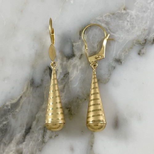 Large Smooth and Matte Teardrop Earring