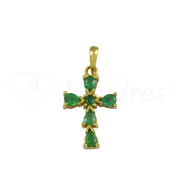 Emerald Drops Cross Pendant