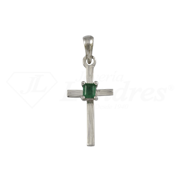 Central Emerald Cross Pendant