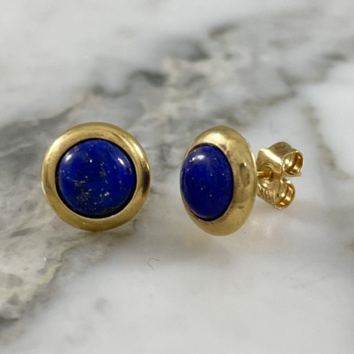 Lapis Lazuli Circle Stud