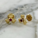 Three Hearts Screw-Back Stud