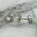 Pearl Flower Screw-Back Stud