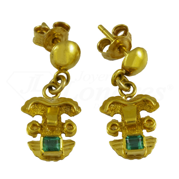 Pre- Columbian Emerald Earrings