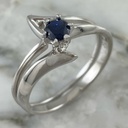 Crossed Sapphire Step On Ring