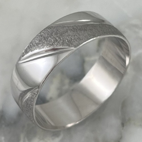 Argolla Mar y Cielo Blanco 6MM