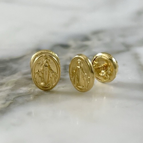 Mini Miraculous Virgin Screw-Back Stud