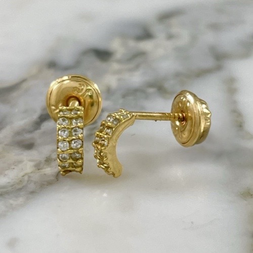 Lightweight Sparkling Bow Screw-Back Stud