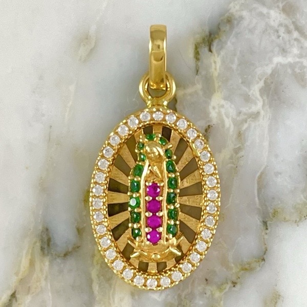 Virgin of Guadalupe Pendant Bright Colors