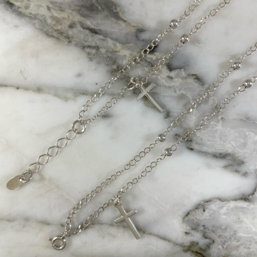 Double Balls and Crosses Anklet