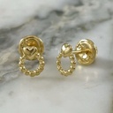 Heart Beaded Hoop Screw-Back Studs