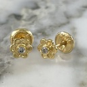 Mini Flower Screw-back Stud with Zircon