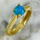 Anillo Solitario Turquesa Redonda