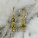 Emerald Cross Earring