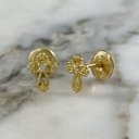 Light Zircon Cross Screw-back Stud