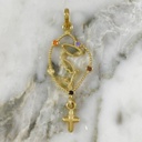 Virgin Silhouette Pendant with Zircons and Cross