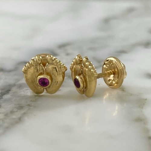 Classic Double Paw Print Screw-Back Studs