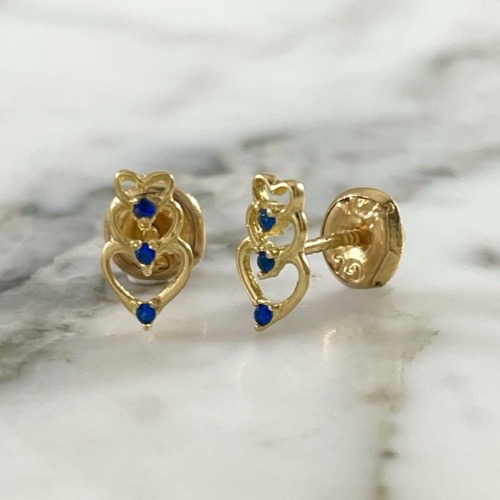 Heart Mesh Screw-Back Stud