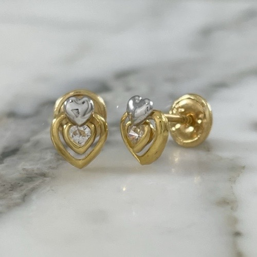 Wavy Heart Screw-back Stud