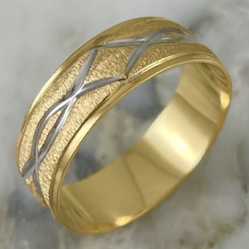 Crossed Rhombus Ring 6MM
