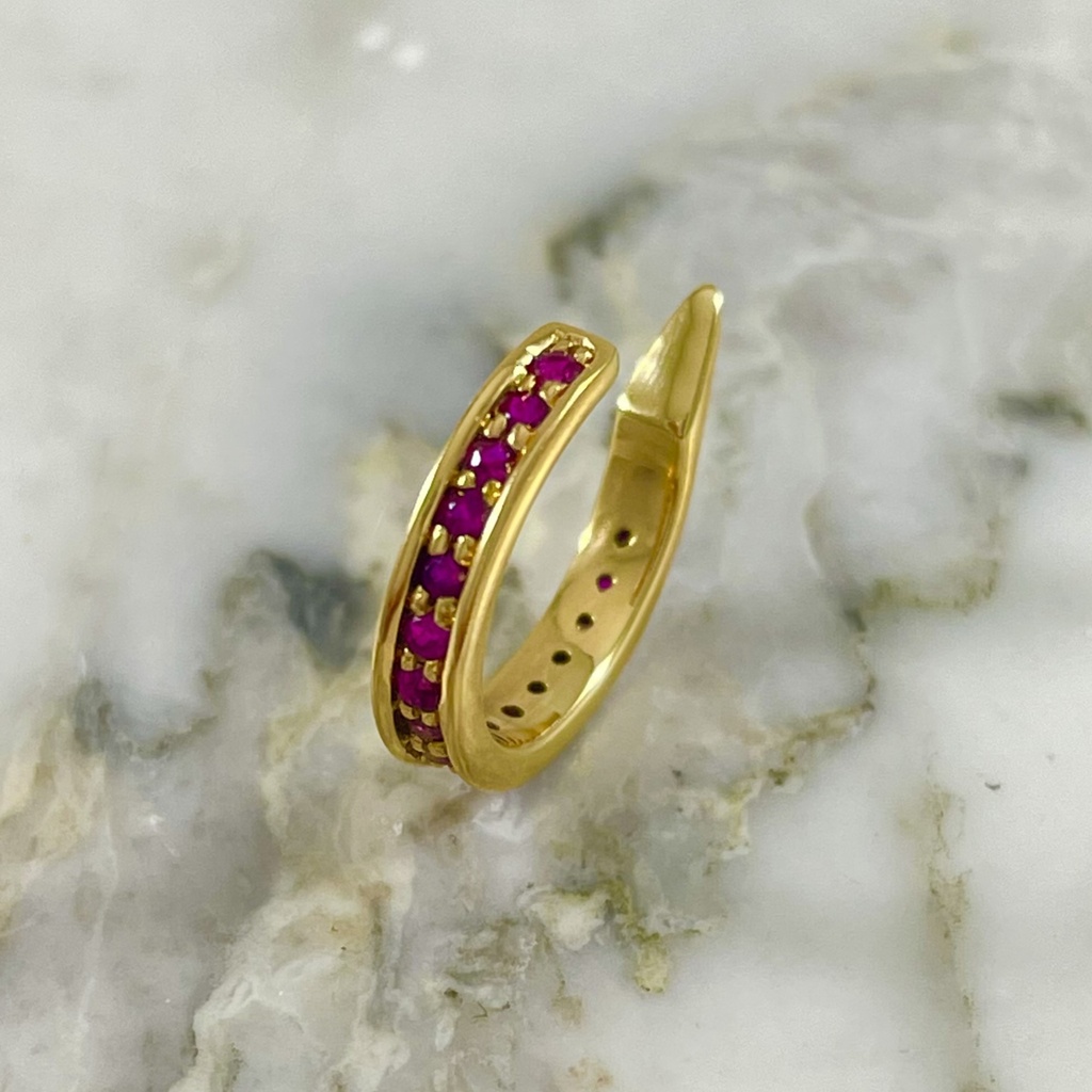 Ear Cuff Camino Brillante Rubi