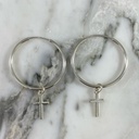 Cross Hoop Earring