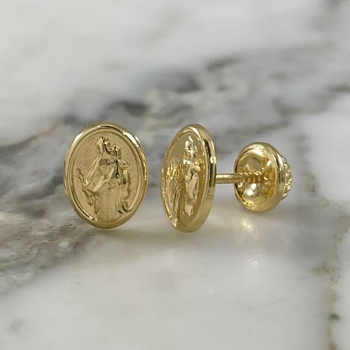 Threaded Stud Earring of Mary Help of Christians