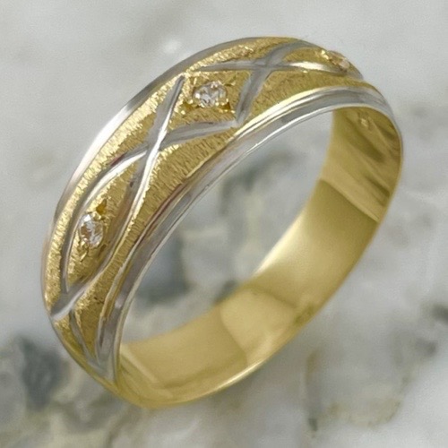 Argolla Rombo Cruzado Brillante