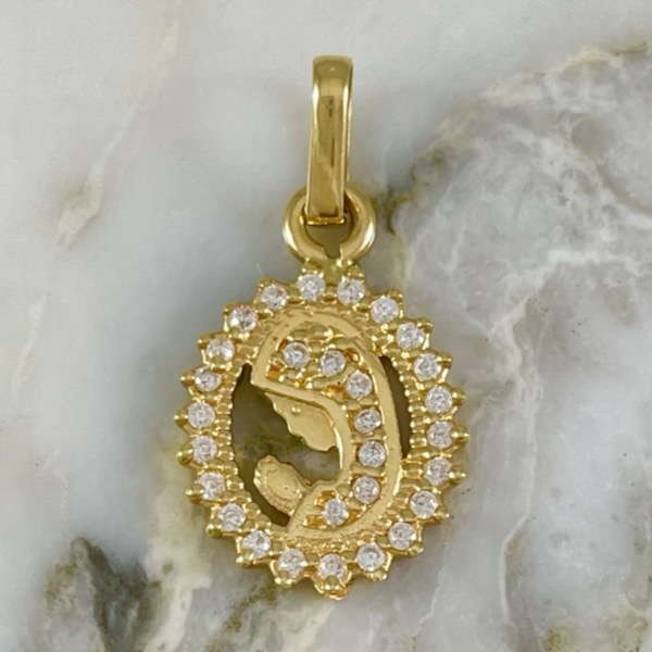 Dije Halo Brillantes Rostro De La Virgen