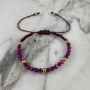 Diamond-Cut Ruby Bracelet 4MMx5 3MMx2