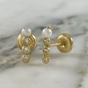 Linear Pearl Screw-Back Studs