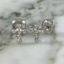 Light Beaded Cross Screw-back Stud