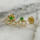 Emerald Heart Stud with Screw Back