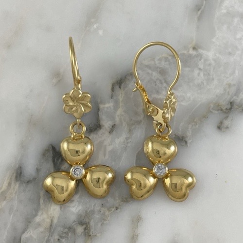 Heart Clover Flower Earrings