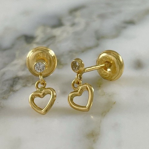 Dangling Heart Screw-Back Stud