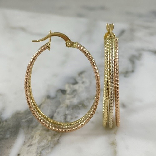 Oval Diamond Hoop Earring