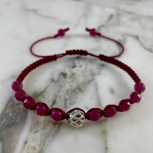 Infinity Sphere Bracelet with Ruby