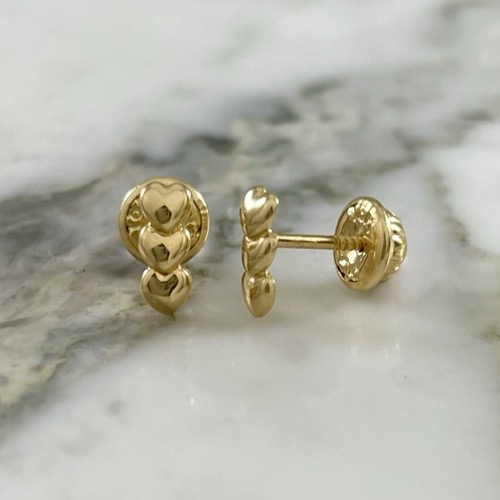 Waterfall Heart Screw-Back Studs