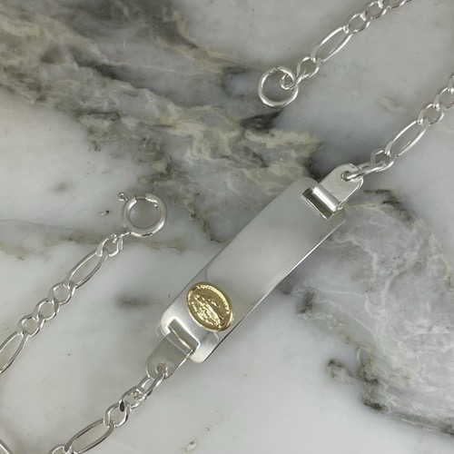 Miraculous Virgin Baby Plaque Bracelet 3x1